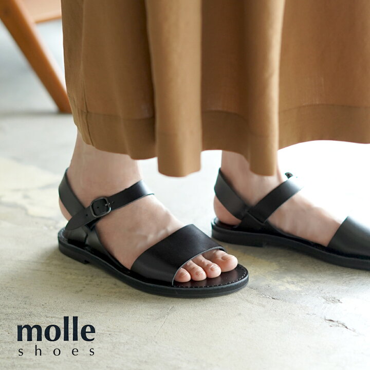 楽天市場 モールシューズ Molle Shoes ダブル ベルト サンダル Double Belt Sandal フラット レザー サンダル メンズ レディース 22春夏 Mls 6 送料無料 0623 Crouka クローカ