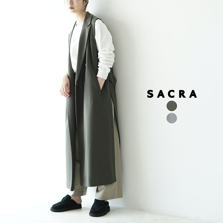 楽天市場】サクラ SACRA ライトメルトン テーラードカラー ロング ジレ  