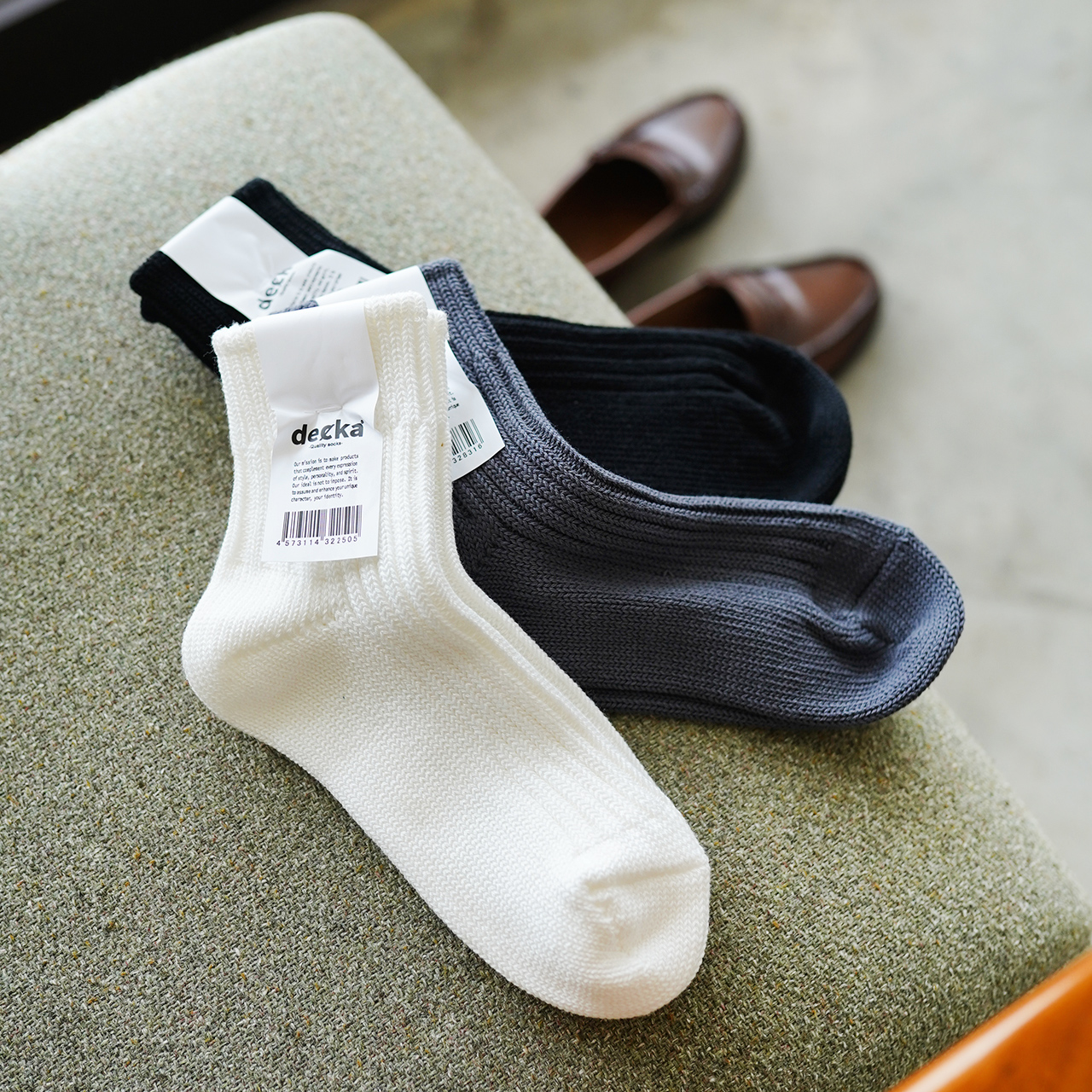 デカクオリティソックス decka Quality socks ローゲージ リブソックス ショートレングス Low Gauge Rib  Socks Short Length 靴下 レディース メンズ de-26 de-26-2【メール便可】 Crouka／クローカ