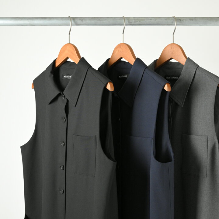 楽天市場】ミズイロインド mizuiro ind シャツカラー サロペット shirt 