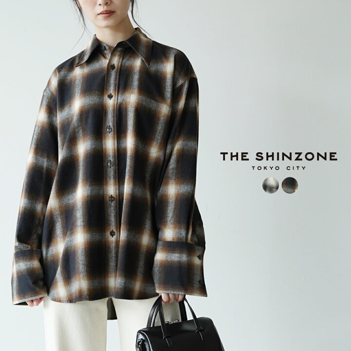 楽天市場】シンゾーン THE SHINZONE ダブル カフ チェック シャツ 