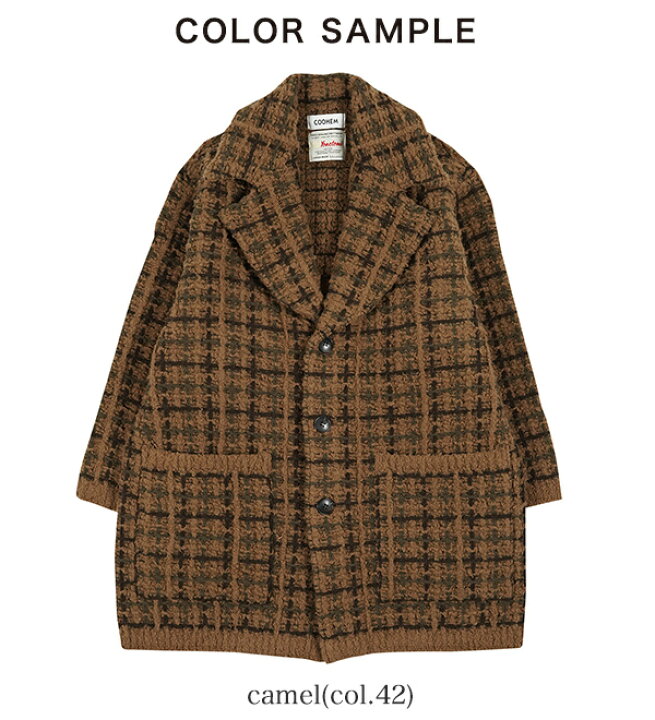 楽天市場】コーヘン COOHEM テディ チェック ツイード コート TEDDY  