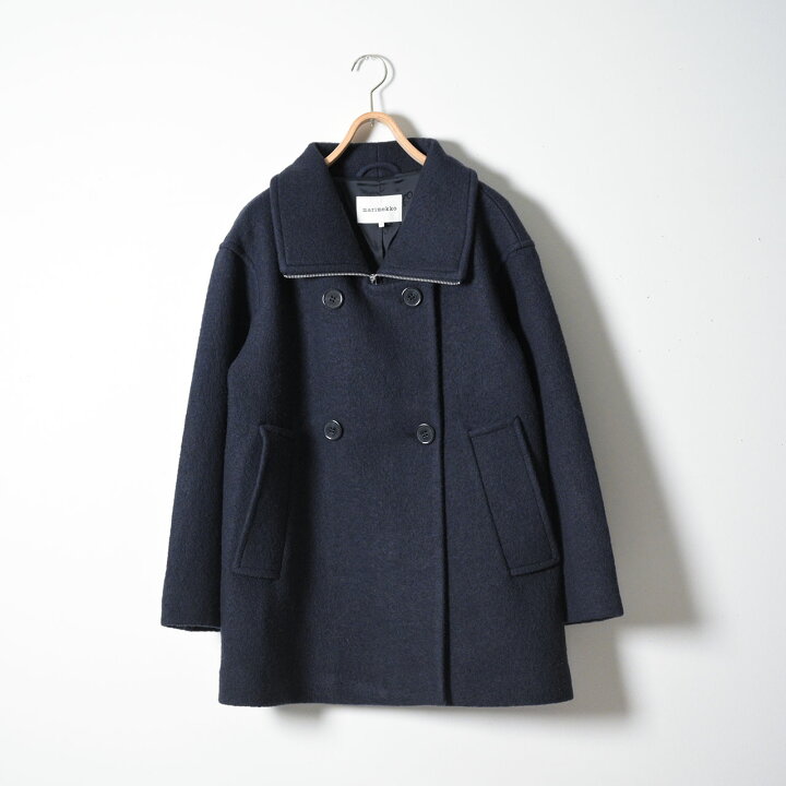 マリメッコ marimekko ウールコート XS ネイビーAHO 
