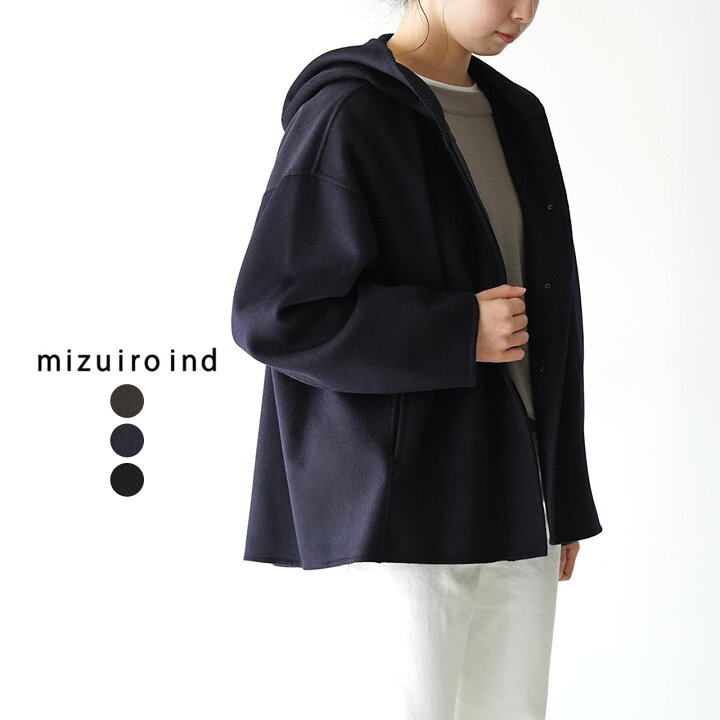 楽天市場】ミズイロインド mizuiro ind ウール フード付き ショート 