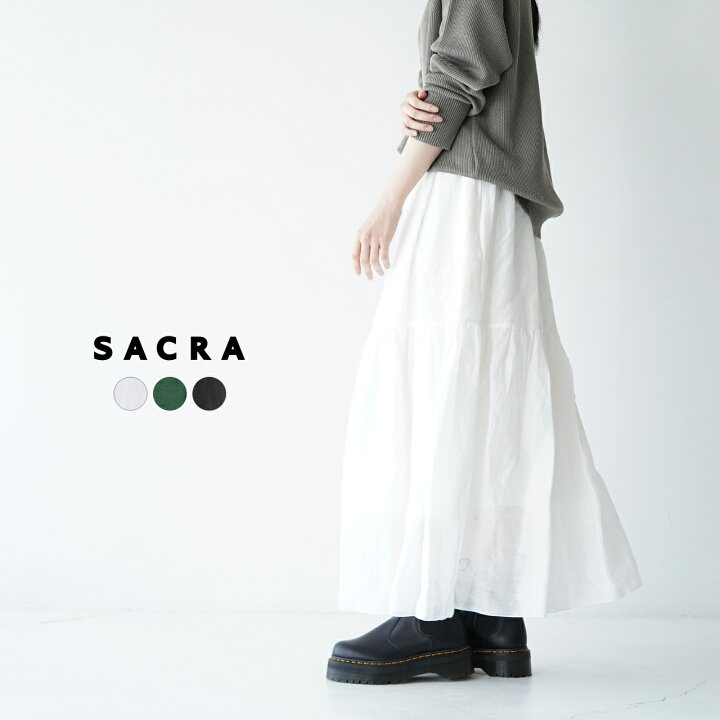 楽天市場】サクラ SACRA ラミーローン ティアードスカート RAMIE LAWN 