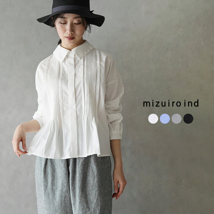 楽天市場】ミズイロインド mizuiro ind ピンタック ショート シャツ 