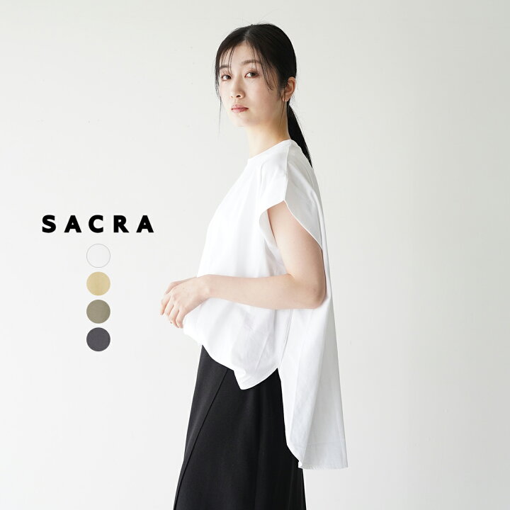 楽天市場】サクラ SACRA クルーネック フレンチスリーブ リネン T 