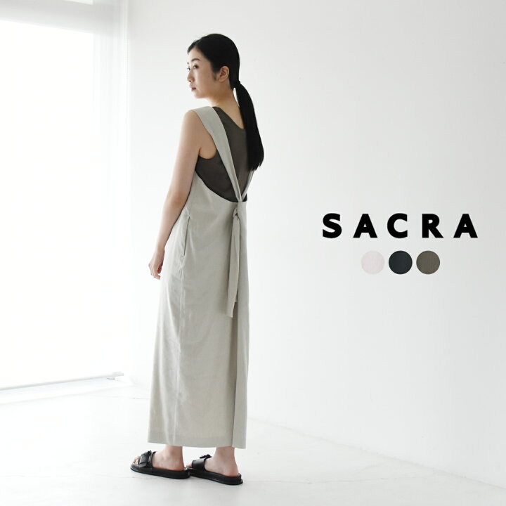 楽天市場 サクラ Sacra ビスコースリネン Vネック ノースリーブ ワンピース レディース 22春夏 送料無料 0418 Crouka クローカ