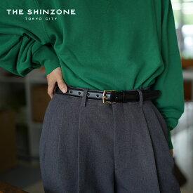 シンゾーン THE SHINZONE プランプ ベルト PLUMP BELT 本革 スクエアバックル ブラック 黒 レディース 23AMSIT06【送料無料】0819