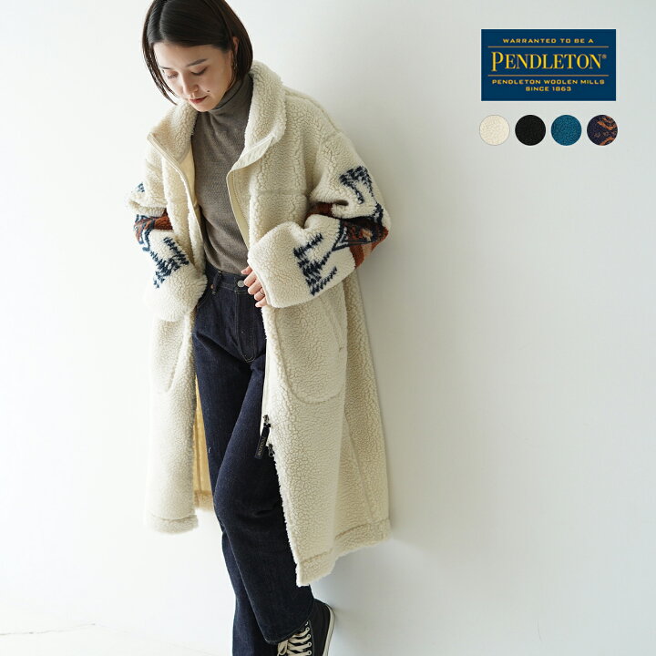 楽天市場】ペンドルトン PENDLETON ボア スタンドカラー ロング コート 