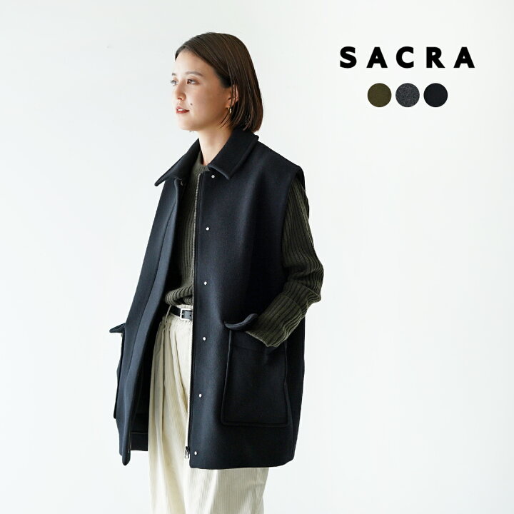 楽天市場】サクラ SACRA ラムウール メルトン ジレ LAMBWOOL MELTON 