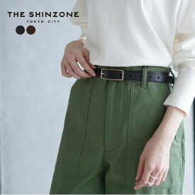 シンゾーン THE SHINZONE スレンダー レザー ベルト SLENDER LEATHER BELT 牛革 細ベルト スクエアバックル ブラック ブラウン レディース 15AMSIT55 【送料無料】