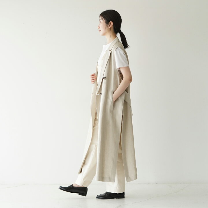 楽天市場】サクラ SACRA リネンツイル ジレ LINEN TWILL GILET ロング 