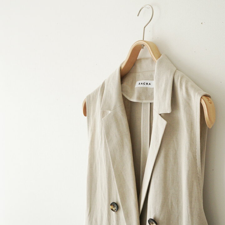 楽天市場】サクラ SACRA リネンツイル ジレ LINEN TWILL GILET ロング 