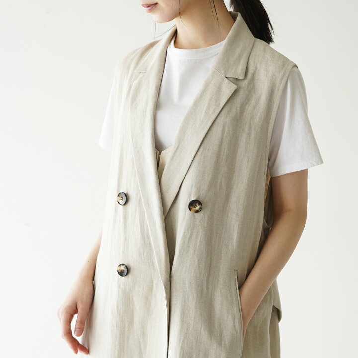 楽天市場】サクラ SACRA リネンツイル ジレ LINEN TWILL GILET ロング 