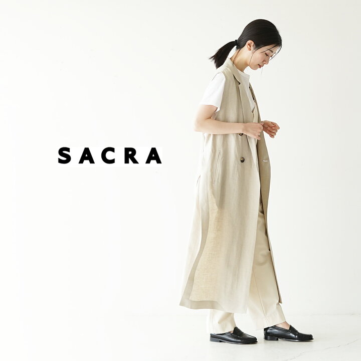 楽天市場】サクラ SACRA リネンツイル ジレ LINEN TWILL GILET ロング 