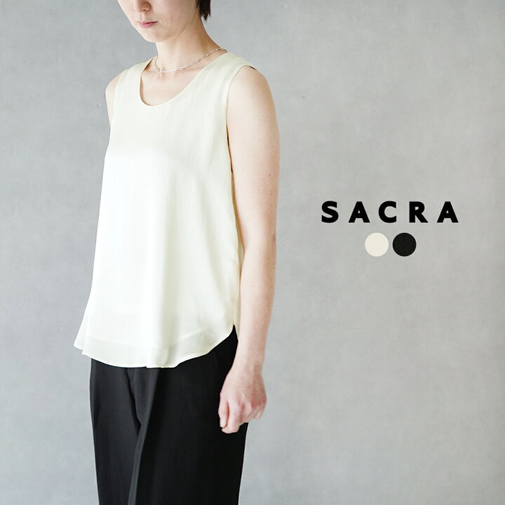 楽天市場】サクラ SACRA ラスタードクロス ノースリーブ ブラウス プル 