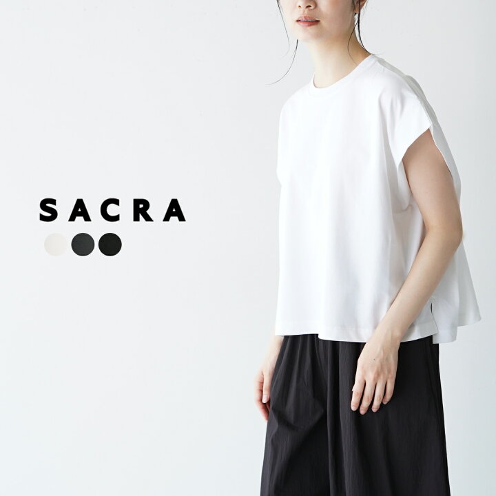 楽天市場】サクラ SACRA フォールド ライン クロップド トップス 