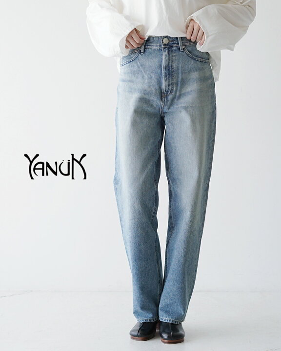 YANUK LEA ボーイズストレートDMF カットオフ ボーイフレンドデニム  