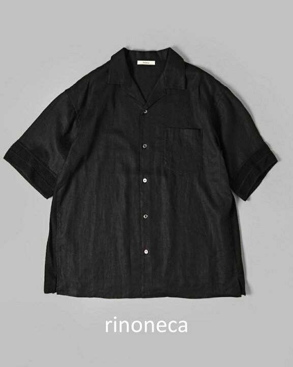 楽天市場】リノネカ rinoneca リネン メッシュ オープンカラー シャツ 