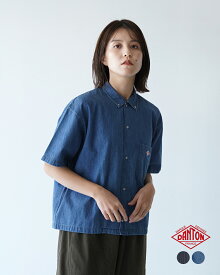 ダントン DANTON ドットボタン ボタンダウン ショートスリーブシャツ DOT BUTTON SHORT B.D S/S SHIRT 半袖 ネイビー ブルー 紺 青 レディース DT-B0117DUG【送料無料】【クーポン対象外】