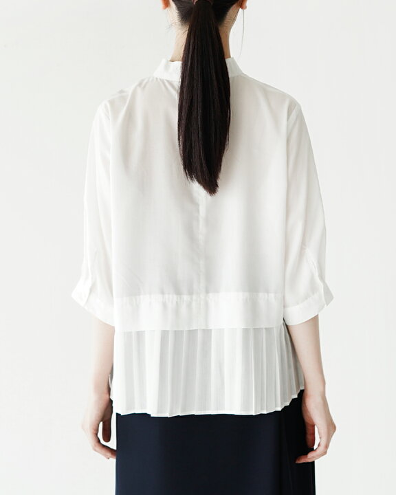 楽天市場】ホワイト WHYTO. ヘムプリーツ ブラウス Hem Pleats Blouse 