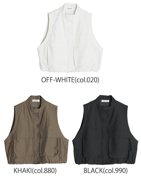 SACRA サクラ CO/PE TUMBLER FINISH GILET クロップドジレ 125108061 