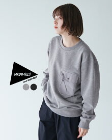 グラミチ x アンドワンダー GRAMICCI x and wander ポケット スウェット シャツ POCKET SWEAT SHIRT グレー ブラック レディース メンズ GUJ4-S3004 【送料無料】0325