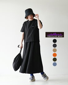 サウザンドマイル THOUSAND MILE 【3点セット】ショートスリーブTシャツ スカート セット SHORT SLEEVE T-SHIRT & SKIRT SET カットソー ブラック チャコール ブラウン オレンジ オリーブ グリーン ブルー レディース TM241NP00112【送料無料】0312 xp10