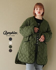 【先行予約】ジムフレックス Gymphlex キルティング ダウン カラーレス コート QUILT DOWN COLLARLESS COAT ブラック エクリュ オリーブ ブラウン レディース GY-A0056NYM【送料無料】0603