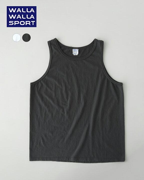 ワラワラスポーツ WALLA WALLA SPORT ソリッド タンクトップ メンズ SOLID TANK TOP カットソー Tシャツ ノースリーブ インナー レイヤード ホワイト ブラック 050022 ドライタッチ ヴィンテージ ユーズド加工 0628 Crouka クローカ