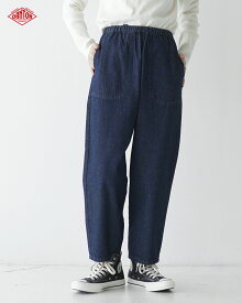 ダントン DANTON デニム イージー パンツ レディース DENIM EASY PANTS デニムパンツ インディゴ JD-2540DDM ライトオンス デニム 軽やか 4oz クロップド丈 ドローコード ウエスト総ゴム リラックスフィット 体型カバー 0918【クーポン対象外】