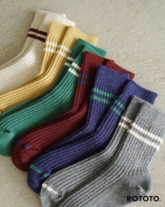 �y�労�ӍՁI20%OFF�N�[�|���z���g�g ROTOTO �����m �����Y �E�[�� �X�g���C�v �\�b�N�X ���j�Z�b�N�X �����Y ���f�B�[�X MERINO LAMBS WOOL STRIPE SOCKS �C�� R1489 1027 xp20