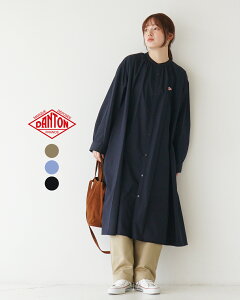 _g DANTON Vcs[X fB[X T/C BROADCLOTH GATHERED SHIRT DRESS MU[Vc hX AC HD lCr[ u[ x[W DT-G0092 HTCyN[|ΏۊOz0318