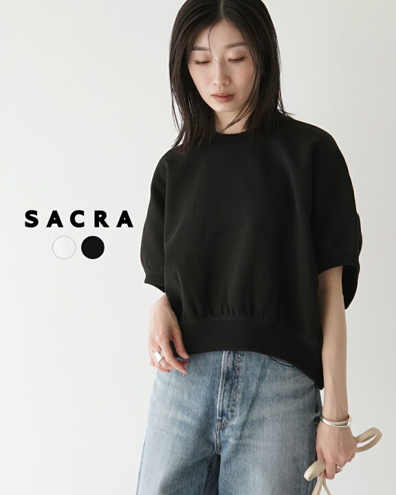 楽天市場】サクラ SACRA カットソー トップス 半袖 クロップド丈  