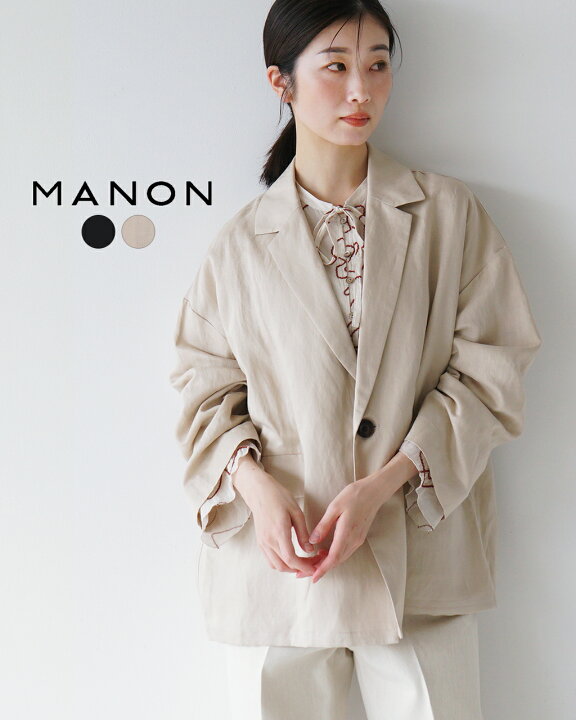 楽天市場】マノン MANON テーラードジャケット レディース LINEN MIX 