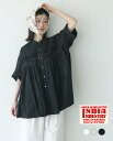 【3日間限定！ポイント10倍】インディアインダストリー INDIA INDUSTRY ピンタック シャツ レディース Baran PIN TUCK SHIRT チュニック ブラウス 羽織 ホワイト ブラック ミントグリーン ND-B0387 POP ハシゴレース ゆったりシルエット 羽織り 体型カバー 0524 xp10_20