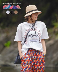 【ポイント10倍】ミレニアムフォレスト MILLENNIUM FOREST 7.2オンス プリント CROUKAオリジナル Tシャツ レディース メンズ 7.2oz Print Tee ホワイト ブラック ブラウン 白 黒 茶 0612 xp10