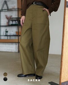 �T�N�� SACRA �r���e�[�W �R�b�g�� �M���o�W�� �p���c ���f�B�[�X VINTAGE COTTON GABARDINE PANTS 126518111 0724�y���r���[���Ώہz