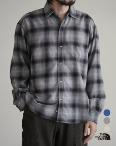 �m�[�X�t�F�C�X THE NORTH FACE �����O�X���[�u�t�����l���I���u���`�F�b�N�V���c �����Y L/S Flannel Ombre Check Shirt NR62630 ���|�P�b�g ���� �z������ 0821�y���r���[���Ώہz