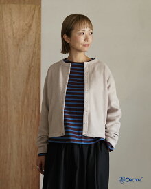 【SALE！20%OFF】オーシバル オーチバル ORCIVAL フリース クルーネック カーディガン レディース スナップボタン パールボタン クロップド丈 日本製 Fleece Crew Neck Cardigan OR-C0378 EFC