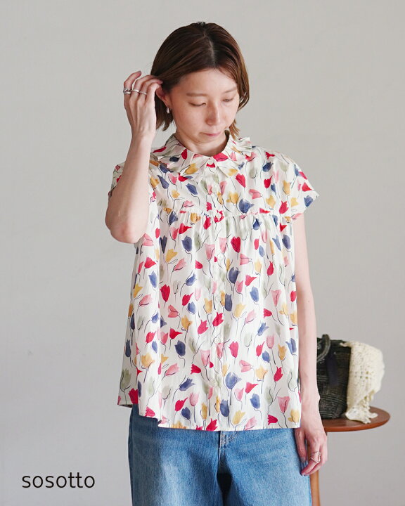 楽天市場】ソソット sosotto LIBERTY タナローン タック 衿フレンチ 