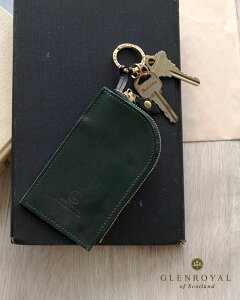 �y�y���j�������z�O�������C���� GLENROYAL �W�b�v�h �L�[�P�[�X �J�[�h�|�P�b�g�t�� ZIPPED KEY CASE WITH POCKET ���U�[ �u���b�N �O���[�� �u���E�� �u���[ ���f�B�[�X �����Y 03-62550630