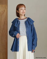 【週末限定P10倍】 エストゥロワルーズ ESTROISLOSE 綿麻ライトオンスデニム 衿刺繍ブラウス ビッグカラ…