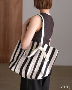 �r�[�W beej �X�g���C�v �g�[�g�o�b�O ���f�B�[�X Stripe fabric totebag �C���h�� PWMI-IT-013 �M�t�g 0323
