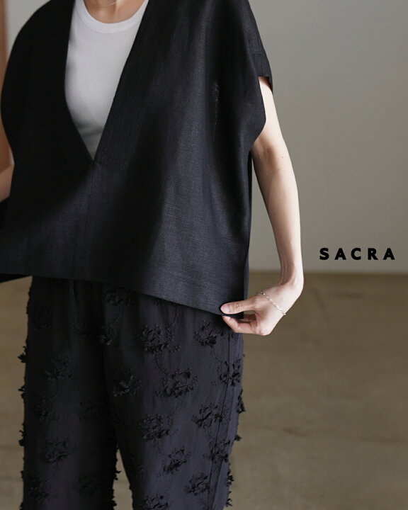 楽天市場】サクラ SACRA ラスティック リネン クロップド トップ 