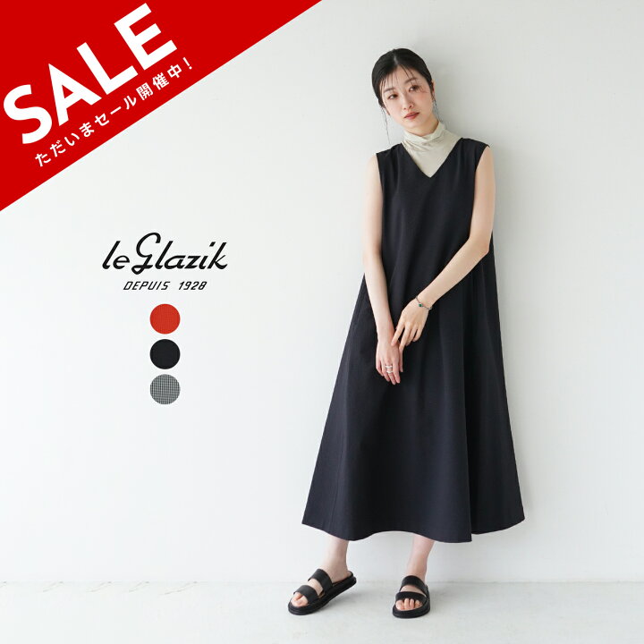 楽天市場】ル グラジック le glazik V ネック フレア ドレス V NECK  
