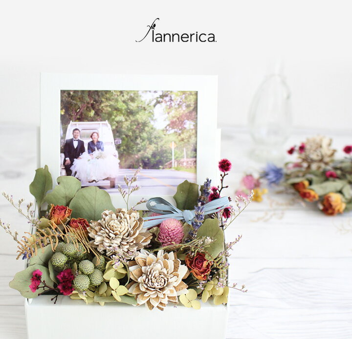 楽天市場 父の日 母の日 あす楽 プレゼント 花 ギフト ドライフラワー バラ 写真立て 誕生日 フォトフレーム 結婚祝い 写真入り L版 女友達 母親 女性 義母 結婚記念日 妻 新築祝い 男性 メッセージ お祝 22 Flannerica フランネリカ