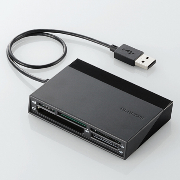 ELECOM カードリーダとUSBハブが一緒になった コンパクトに2つの機能を合わせ持ち PC周りをスッキリと快適にする“USBハブ付き48+5メディア対応カードリーダ” エレコム ※アウトレット品 メモリリーダライタ USBハブ付 SD+MS+CF+XD ブラック MMC SDXC 送料別 外付け microSDメモリーカード 2020新作 バックアップ miniSDメモリーカード MR-C24BK SDメモリーカード