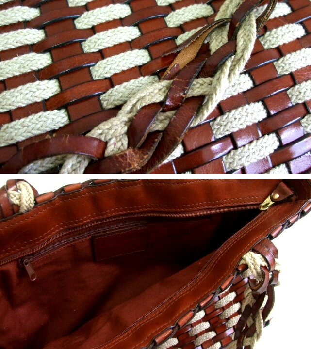 楽天市場】RE CREATION SINCE 1989 Leather knitting tote bag レ  